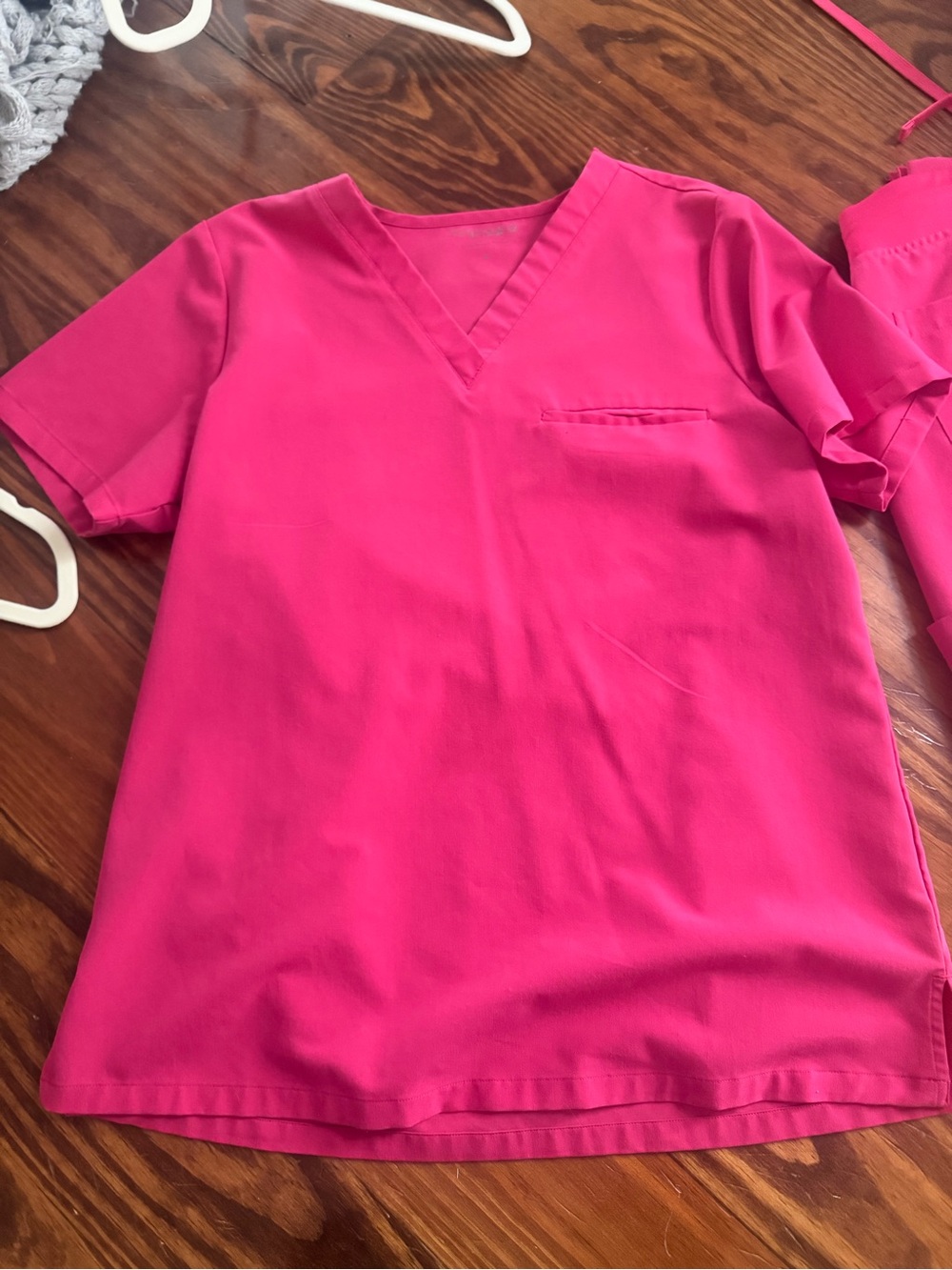 ' Hot Pink V-Neck scrub Top and bottoms
